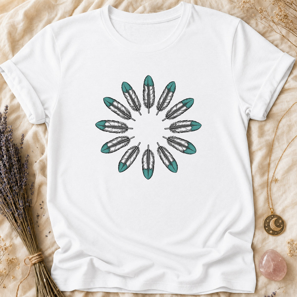 Feather Circle - White [feather-circle]