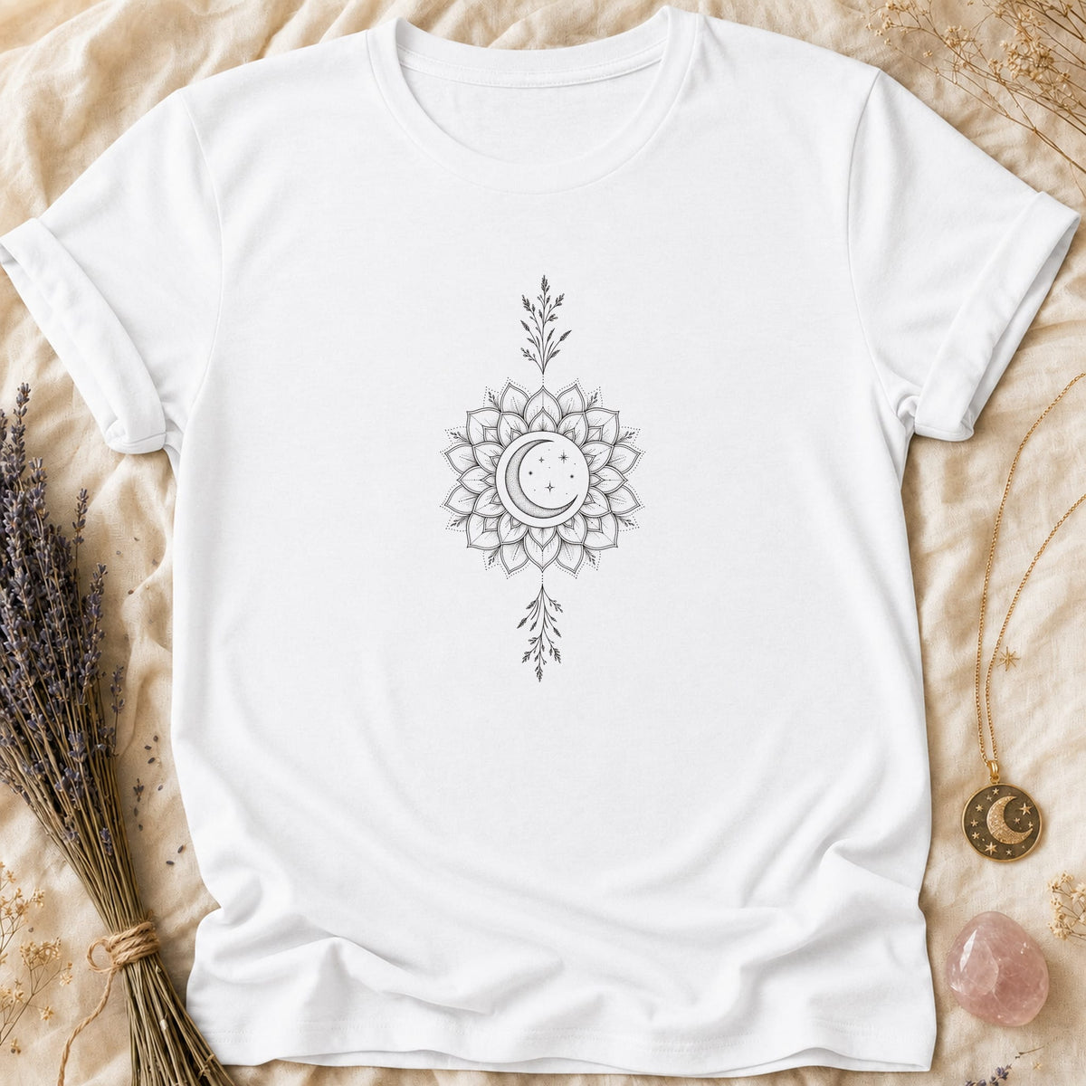 Mandala Crescent - White [mandala-crescent]
