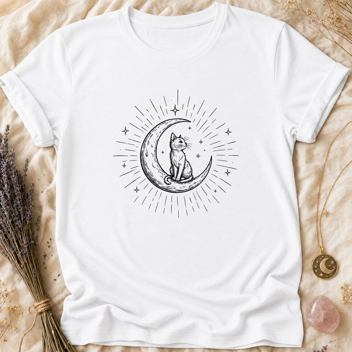 Moon Cat Rays - White [moon-cat-rays]