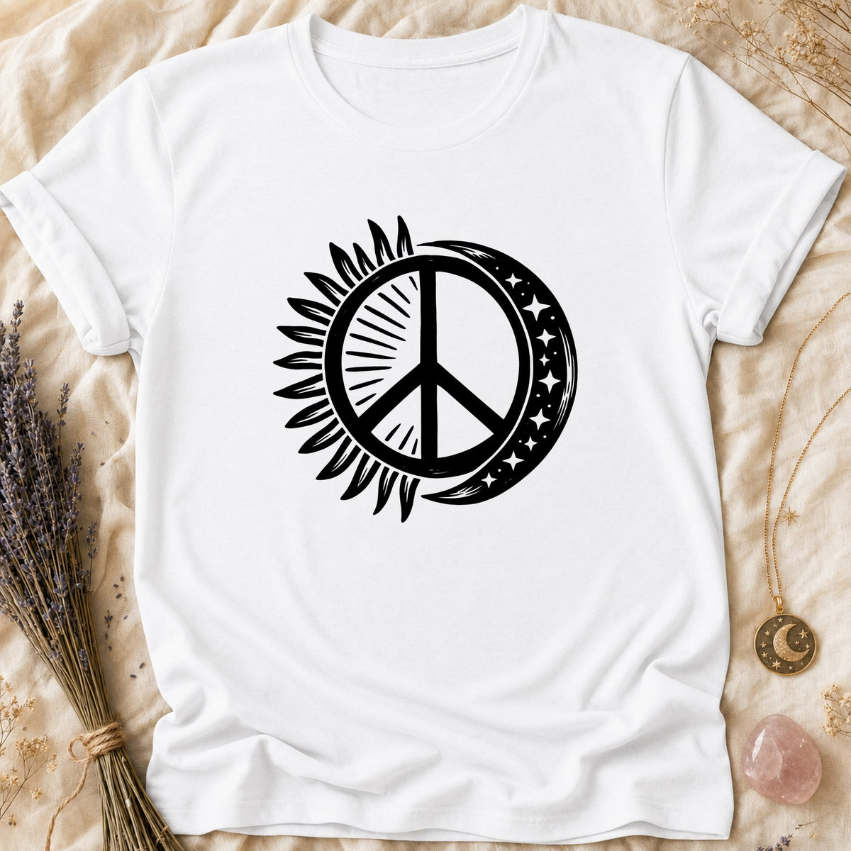 Peace Sun Moon - White [peace-sun-moon]