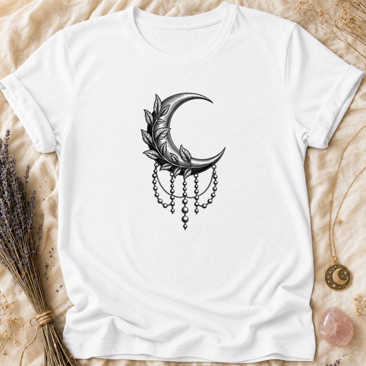 Beaded Moon - White [beaded-moon]
